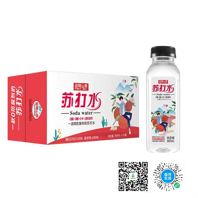 【迎驾山泉野岭苏打水】荔枝味380ml24瓶(图1)